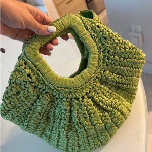 SHEIN Lime Green Woven Tote Bag